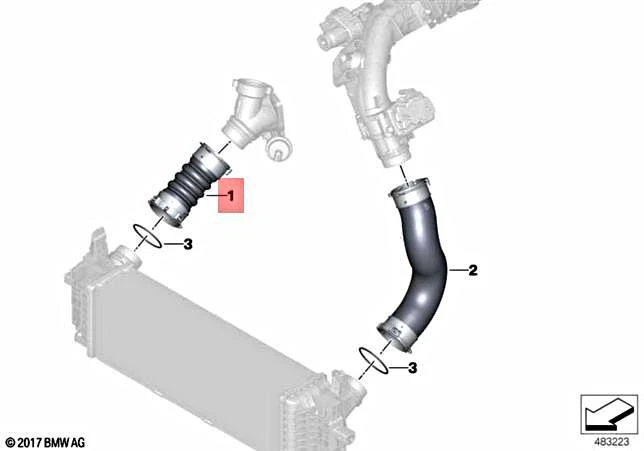 Genuine BMW X3 M X4 G01 G02 X3 30dX M40dX SAC SAV CHARGE AIR LINE 
