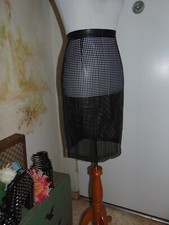 Rara gonna a matita Kiko Mizuhara apertura cerimonia rete rete gabbia morbida nera taglia S