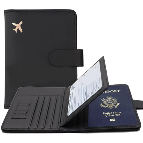 Passport Cover PU Men Women With Credit Card Holder Wallet Protective Case - Picture 10 of 20