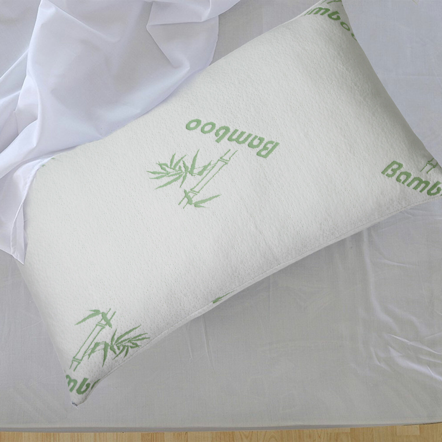 2PCS Sleeping Restoration Plush Pillow Bamboo Memory Foam Hotel Pillow King Size
