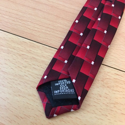 Corbata de seda con flecha tonos rojo abstracta cajas descendentes para hombre corbata de diseñador - Imagen 4 de 6