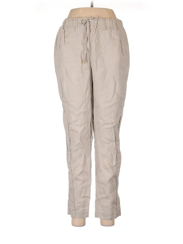 Ellen Tracy Women Brown Linen Pants M 