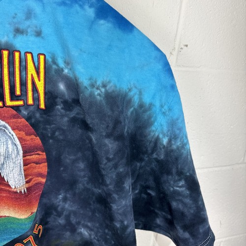 Camiseta De Colección Azul Líquido Tie-dye Led Zeppelin Para Hombre 3XL Y2K Gira por Estados Unidos 1975 - Imagen 6 de 16