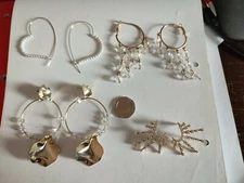 Job lot Of hoop gold tone earrings