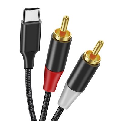 USB C auf Cinch Audio Kabel Type C auf 2RCA Stereo Adapterkabel kompatibel mi...