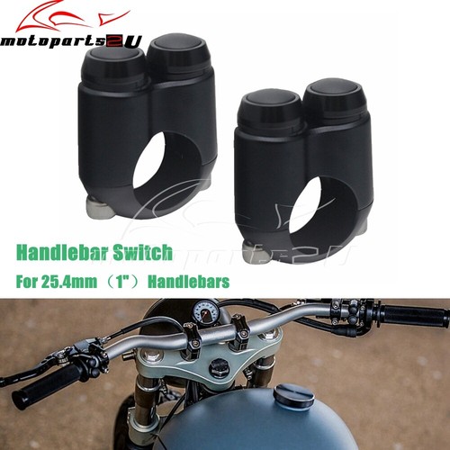 Interruptor momentáneo de luz de giro de control manual de 2 botones para barras Harley Café Racer de 1" - Imagen 4 de 9