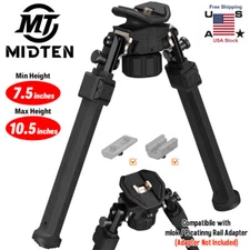 Adjustable 7.5"-10.5" Rifle Bipod 180° Foldable Hunting Sling Swivel Stud Bipod