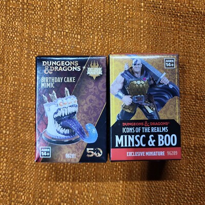 WIZKIDS Minsc & Boo + Birthday Cake Mimic Exclusive Miniature Icons Of The Realm