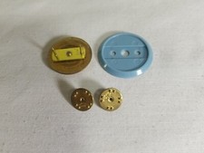 US Army Military Infantry Collar Insignia GI Blue Disk Vietnam Metal Pin Lapel