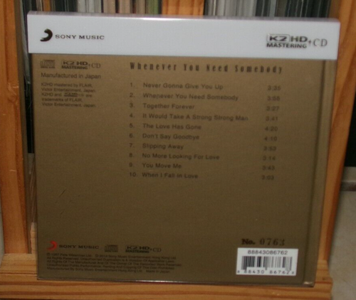 RICK ASTLEY WHENEVER YOU NEED SOMEBODY HONG KONG K2HD # 763 CD NEVER GONNA GIVE - Picture 2 of 9