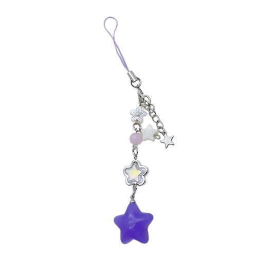 Star Bead Tassels Pendant Phone Straps Lanyard Y2K Pocket Keychain Strap - 第 3/14 張圖片
