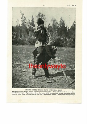 Two Finns Playing Kykka, Finland (More On Reverse), Book Illustration