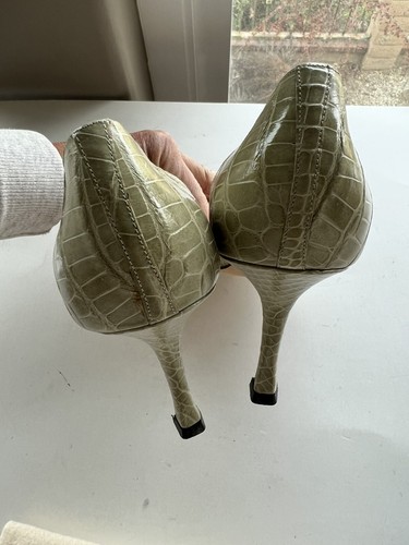 Manolo Blahnik Nuevo Cocodrilo Cocodrilo Zapatos Tacones talla 38-8 - Imagen 6 de 8