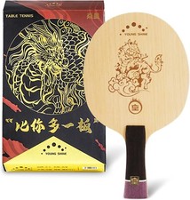 YAN-Huang Pro Carbon Fiber Ping Pong Paddle Nano Rubber - Short Grip - NIB