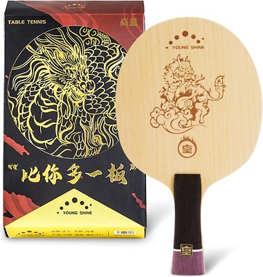 YAN-Huang Pro Carbon Fiber Ping Pong Paddle Nano Rubber - Short Grip - NIB