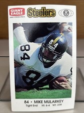 1991  Mike Mularkey Card  Pittsburgh Steelers Giant Eagle  Kiwanis Police #84