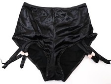NEW Victoria's Secret VINTAGE 2003 Dupont Satin Retro Garter Brief Panty MEDIUM
