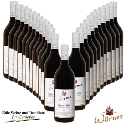 (7,61 /l) Cabernet Mitos Spätlese trocken 24 x 0,75l WEINGUT WÖRNER Rotwein Wein