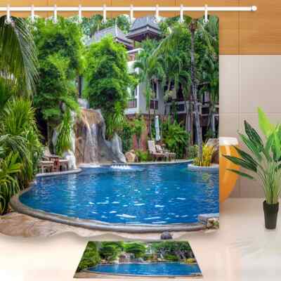 Luxurious Mansion Waterproof Bath Polyester Shower Curtain Liner Water Resistant