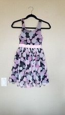 JUSTICE GIRLS POLKA DOT DRESS PINK GREY AND BLACK GIRLS 10 PINK SASH TIE SEQU