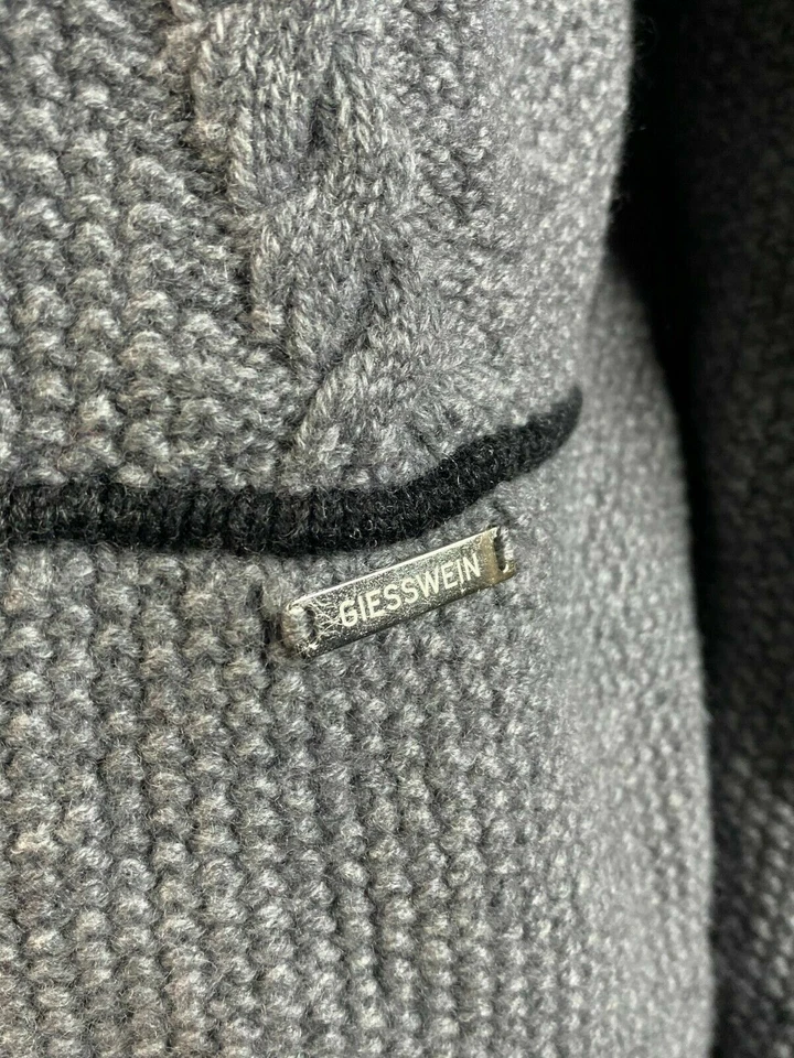 Chaqueta cárdigan tejida de lana gris Giesswein Austria para dama talla 44 / GB 30 / EE. UU. 14 Foto 4 de 4