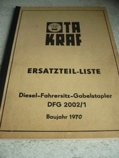 VEB DDR Gabelstapler Anleitung Ersatzteileliste VTA Takraf Stapler DFG 2002/1