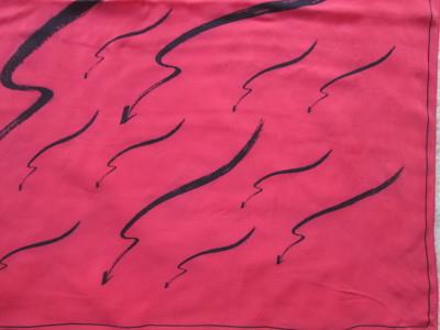 Foulard Vintage DIABOLO En Soie - 82x88 Cm - Rouge - Occasion, état à Vérifier