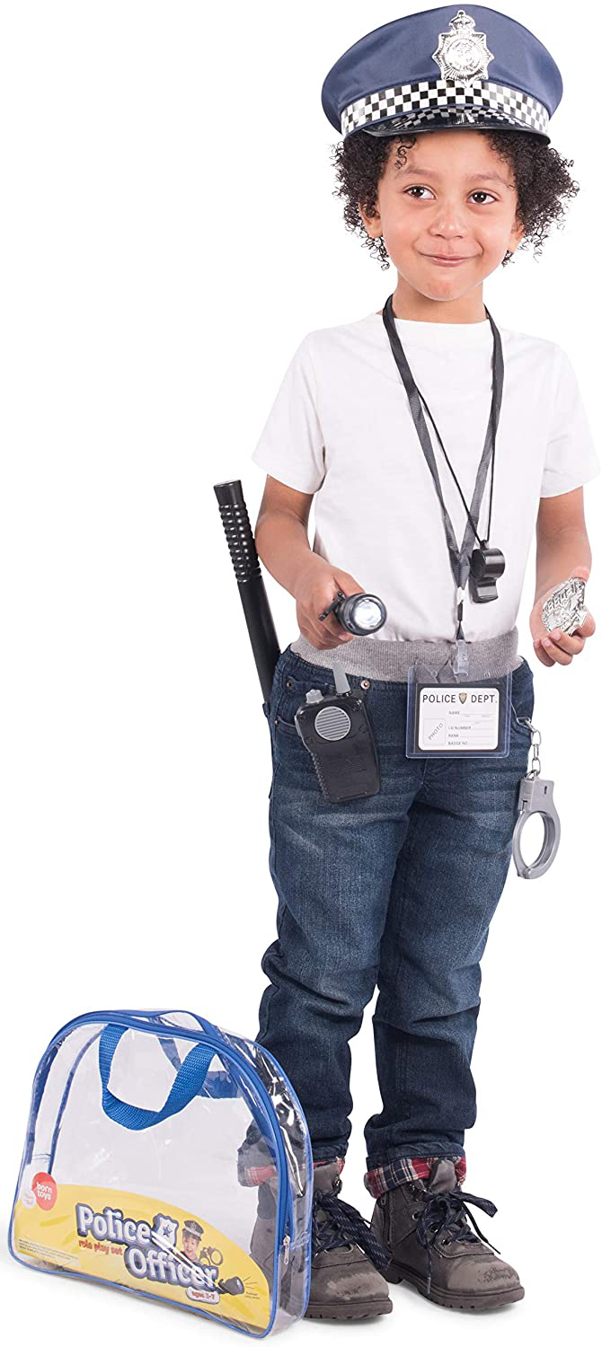 juguete policía para niños disfraz con linterna walkie talkie esposos  regalo