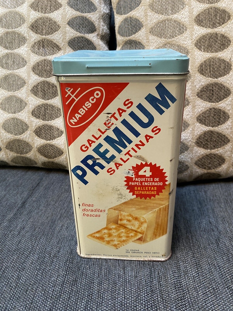 1969 Vintage Nabisco Premium Saltine Crackers 14oz. Original Tin