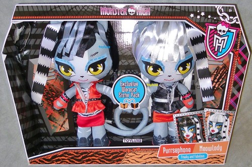 Monster High WERECAT SISTER Plush 2 Pack Doll Set EXCLUSIVE Purrsephone Meowlody