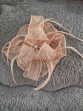 Blush Pink Nude Fascinator Headband Sinamay Feather Wedding Races Hat