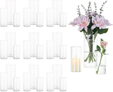 Cilindro Vaso per Fiori in Vetro Trasparente, 10 Set  Modern Basic Vasi per La D