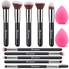 BAEKEY Makeup Brushes set with 2 Blending Sponges,10 Brush Face and Eye Set