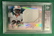 19/49 LAMAR MILLER BGS 9 AUTO w 10s 2012 PANINI LEAF LIMITED ROOKIE JUMBO JERSEY