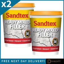 2 x SANDTEX READY MIXED MASONRY FILLER 500G CRACK RESISTANT WATERPROOF SMOOTH
