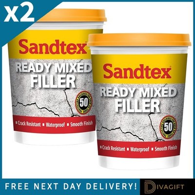 2 x SANDTEX FERTIG GEMISCHT MAUERWERKSSPACHTEL 500G RISSFEST WASSERFEST GLATT