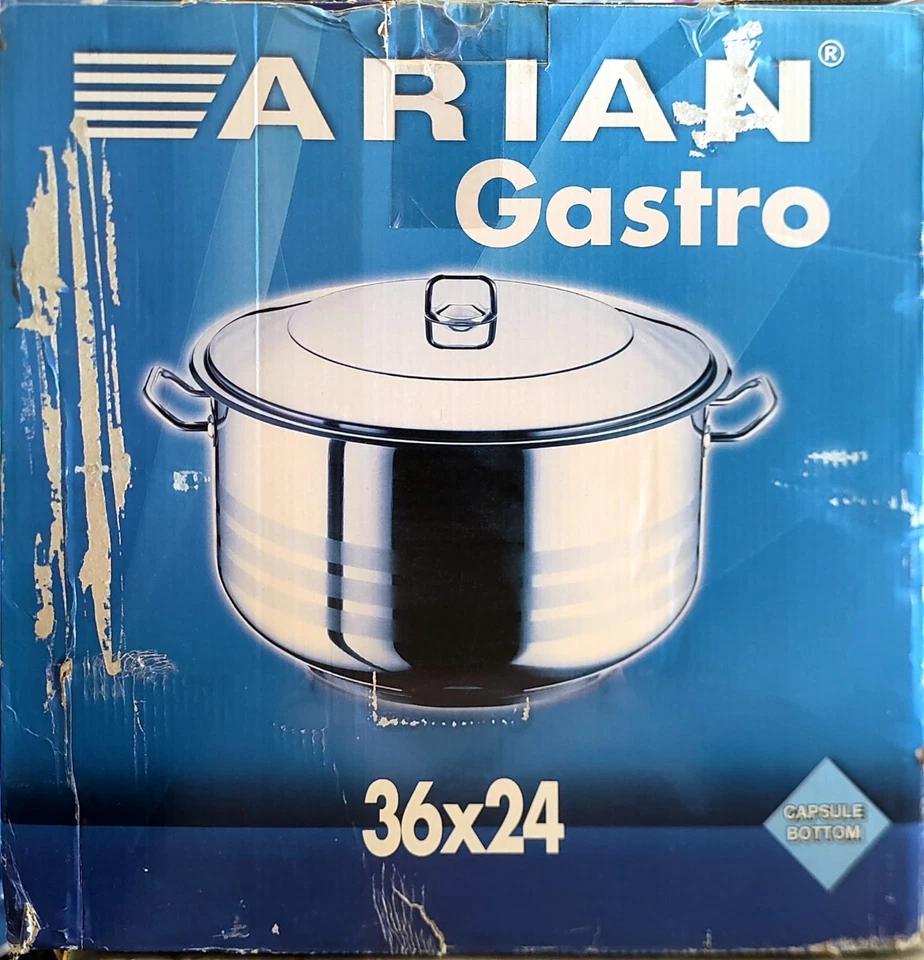 Pentola Arian Gastro 36x24 cm Acciaio Inox Fondo Capsulare 24,5L - Immagine 2 di 4