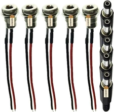 5.5 X 2.1 MM 5A DC Power Jack Socket Threaded Female Mount Connector Adapter wit