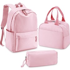 3 Pcs School Backpack for Teen Girls Bookbags Kids Set with Lunch Box and Pen...