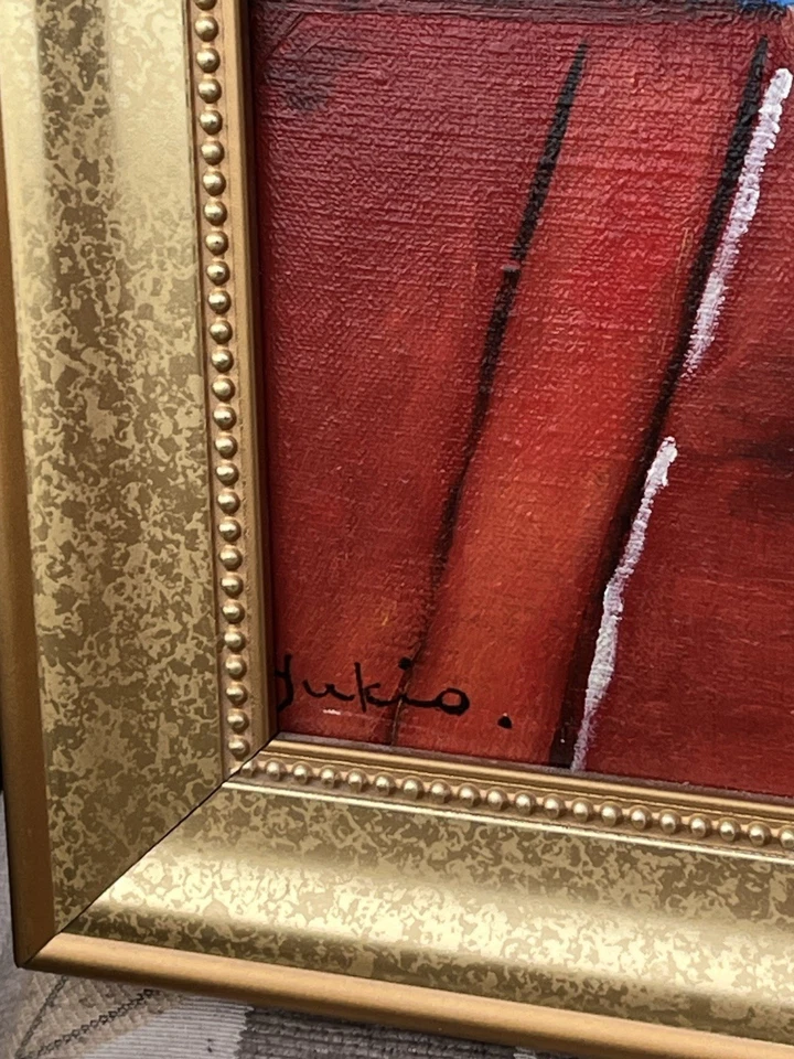 Yukio Original Canvas Painting Signed Framed Wall Art - Image 2 of 4