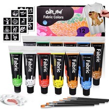 Colorful Fabric Paint Set for 0.26 Fl Oz (Pack of 19), 0.4 12)