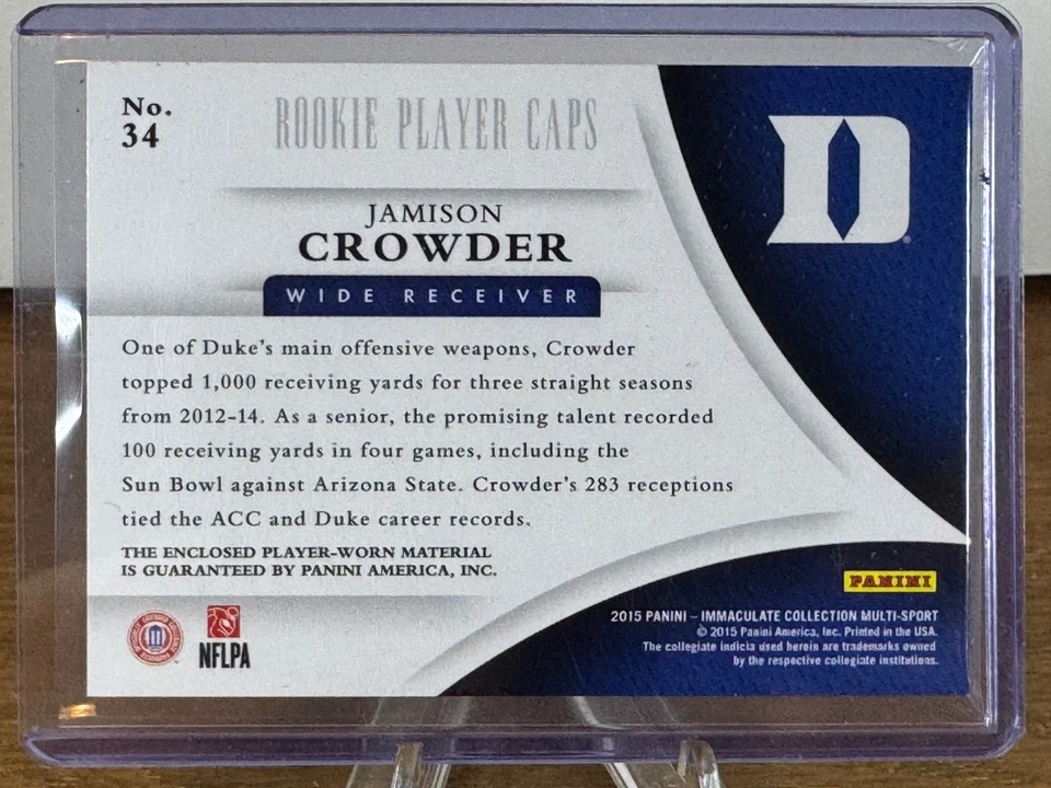 2015 Panini Immaculate Multi-Sport - Rookie Player Caps #34 /14 Jamison Crowder - Image 3 of 3