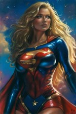 original drawing 20 x 29.5 cm 32O artwork pastel Supergirl DC Comics