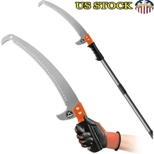 Telescopic Pole Saw Tree Cutter W/ Sharp Blade Durable Steel Handle Pruning Tool
