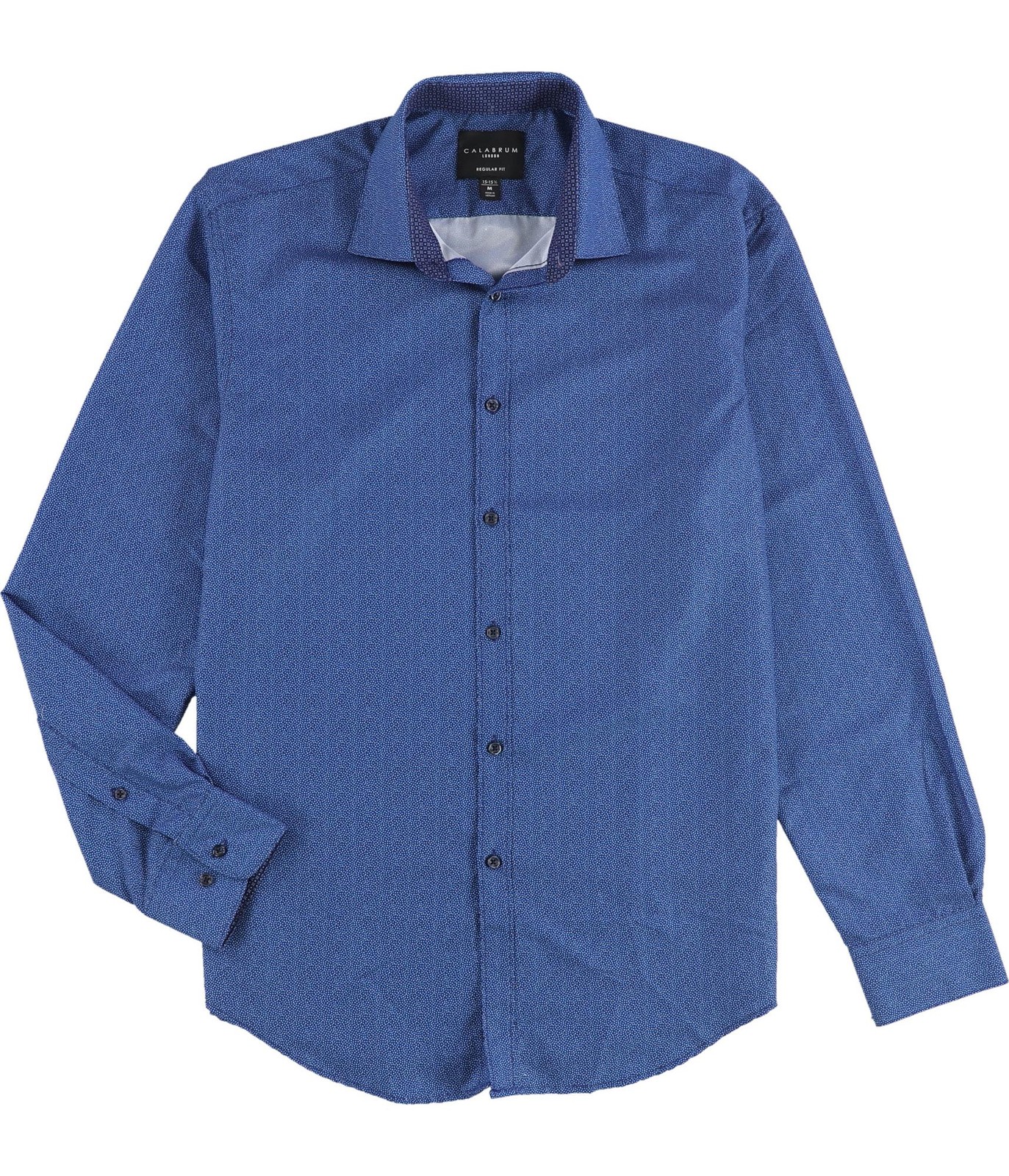 CALABRUM Regular Fit Dress Shirt Blue 15''-15.5'' Neck 33''-34'' Sleeve