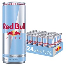  24 Pack Red Bull Zero Sugar Free Energy Drink with Monk Fruit Extract, 8.4 Oz