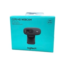 New Logitech C270 720p HD Webcam USB with Built-in Noise Reducing Mic