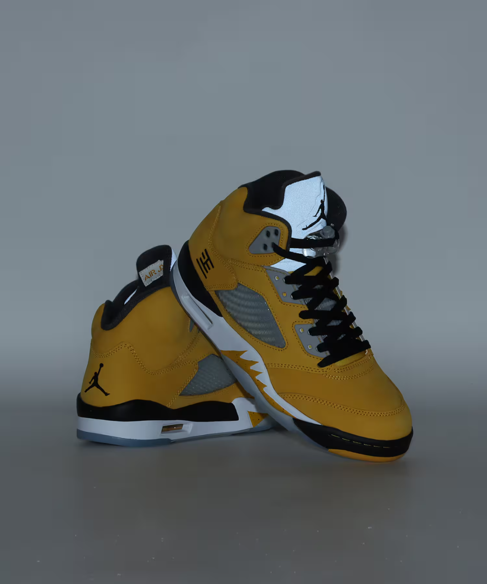 Nike Air Jordan 5 Retro Tokyo 23 Yellow Wolf Grey Black Men's