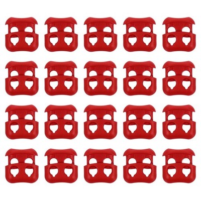 40Pcs Plastic Cord Lock Ends Toggle Spring Toggle Stopper, Wine Red
