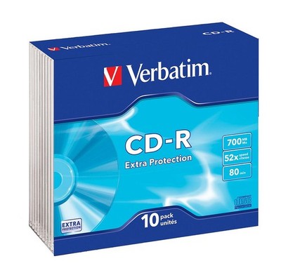 VERBATIM CD-R 700MB 52x Speed 10er SlimCase Rohlinge Oberfläche Extra Protection
